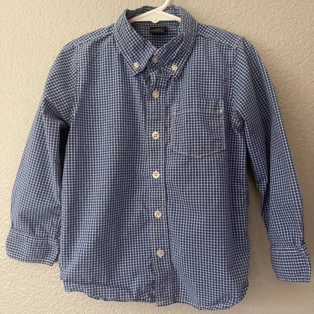 Baby GAP blue & white button-down shirt